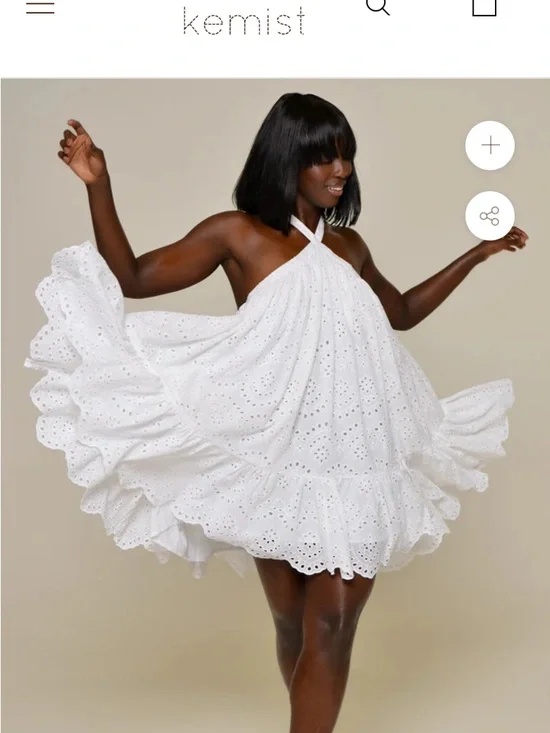 NWOT-LUCENA BRODERIE
ANGLAISE DRESS IN
WHITE- - Picture 4 of 13